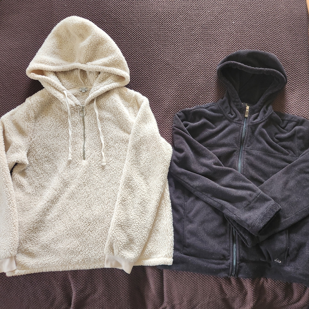 Cozy Cream and Black Hoodies
